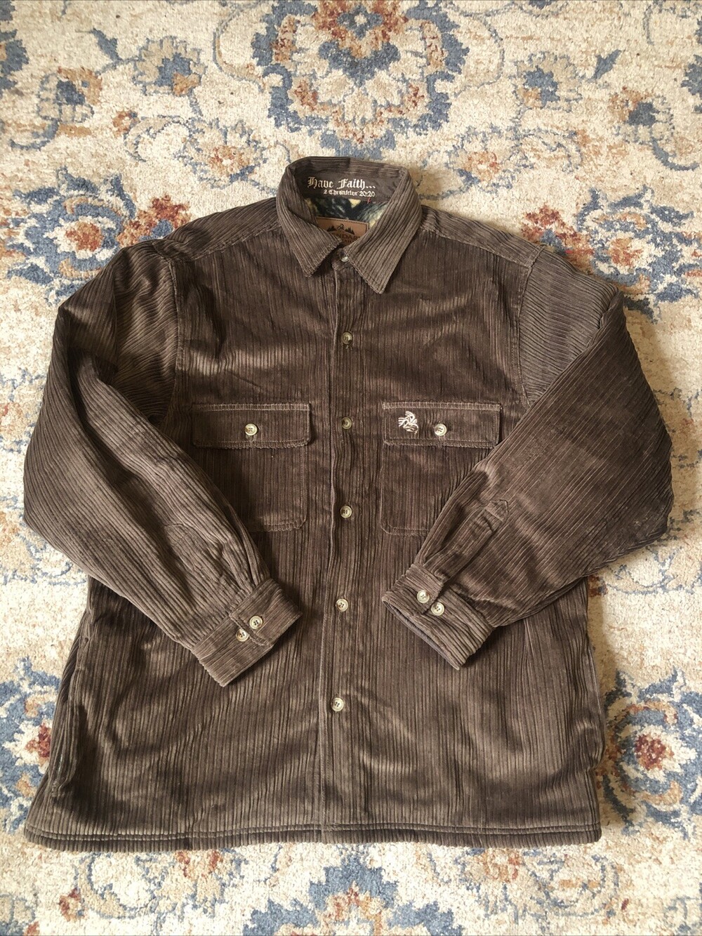 Men’s Legendary Whitetail Jacket Size XL Corduroy Jacket Camo Lining Button Down